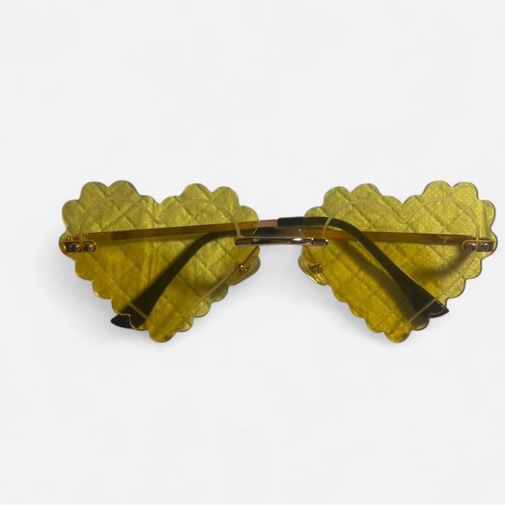 Heart-Shaped Yellow Sunglasses